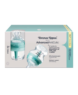 Tommee Tippee Advanced Anti-Colic Baby Bottle with Extra-Slow Flow Teat (Pack of 3) - 150ml