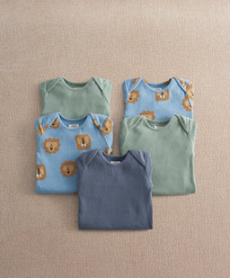 Lion Print Bodysuits (Pack of 5)