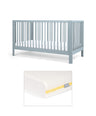 Arbor Cotbed & Essential Airflow Fibre Cotbed Mattress Bundle - Bluebell