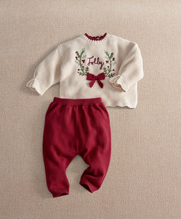 Christmas Wreath Top & Leggings Set