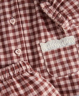 Collared Gingham Pyjama Set