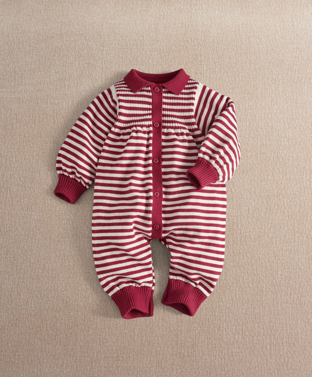 Ribbed Striped Knit Romper