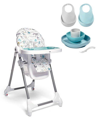 Beaba Snax Highchair & Beaba Meal Set with Silicone Bibs