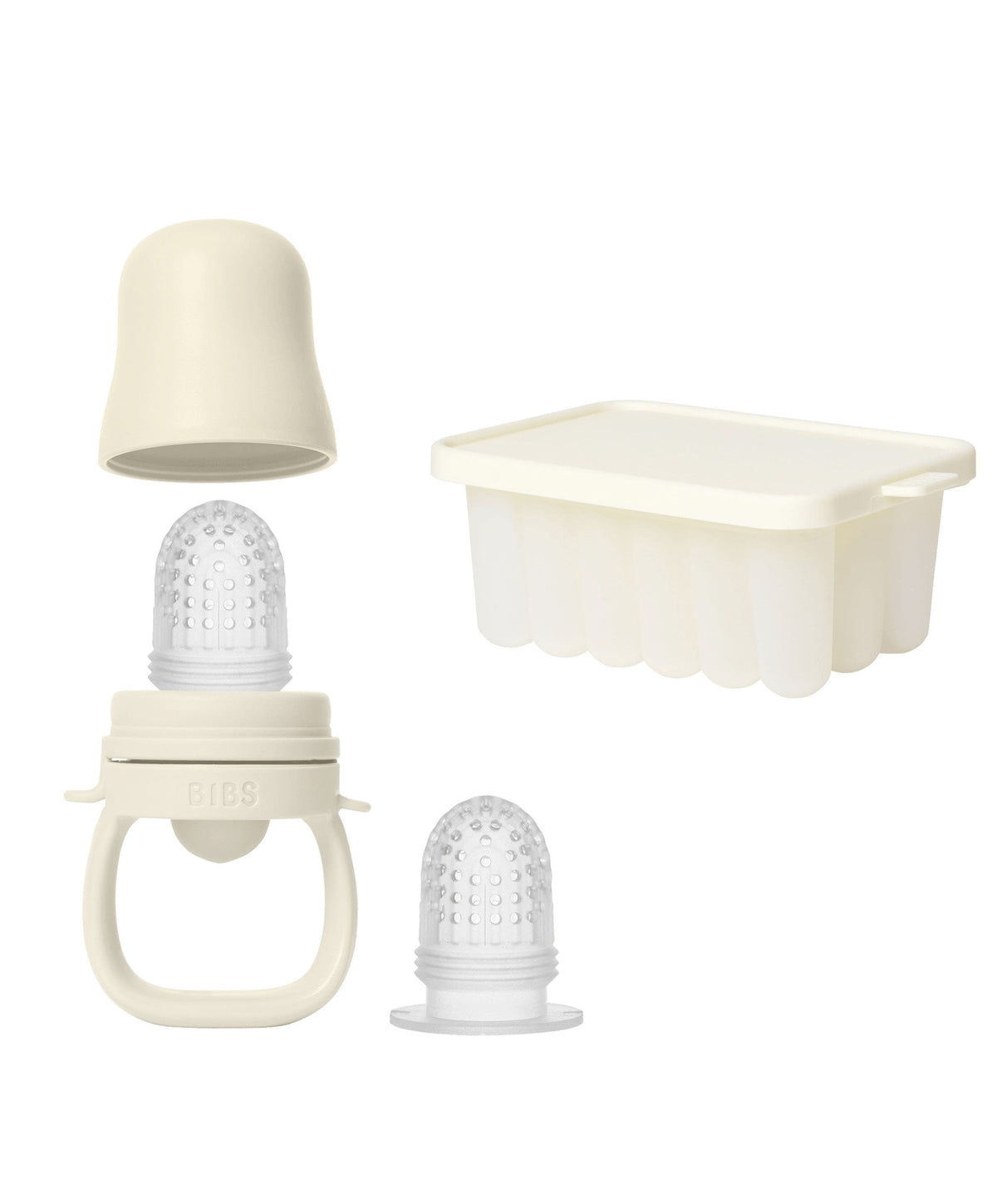 Bibs World Baby Weaning BIBS Baby Feeder & Tray Bundle - Ivory