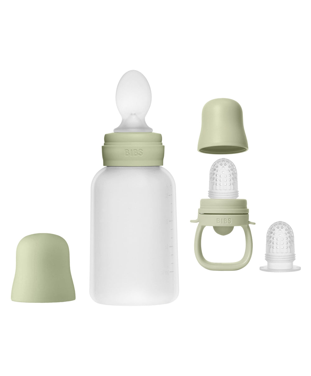 Bibs World Baby Weaning BIBS Spoon Feeder &amp; Purree Feeder Bundle - Sage