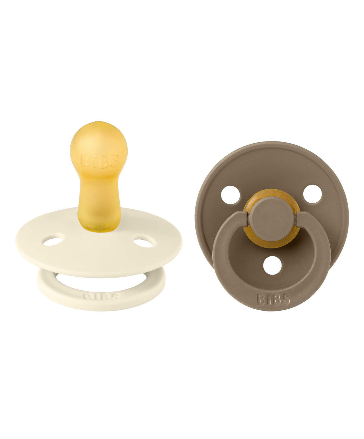 Bibs World Bottle Feeding BIBS Colour Pacifiers 2 Pack Size 1 - Ivory/Dark Oak