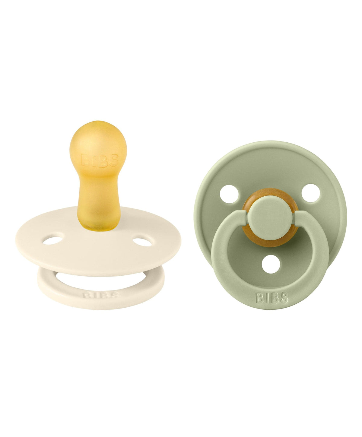 Bibs World Bottle Feeding BIBS Colour Pacifiers 2 Pack Size 1 - Ivory/Sage