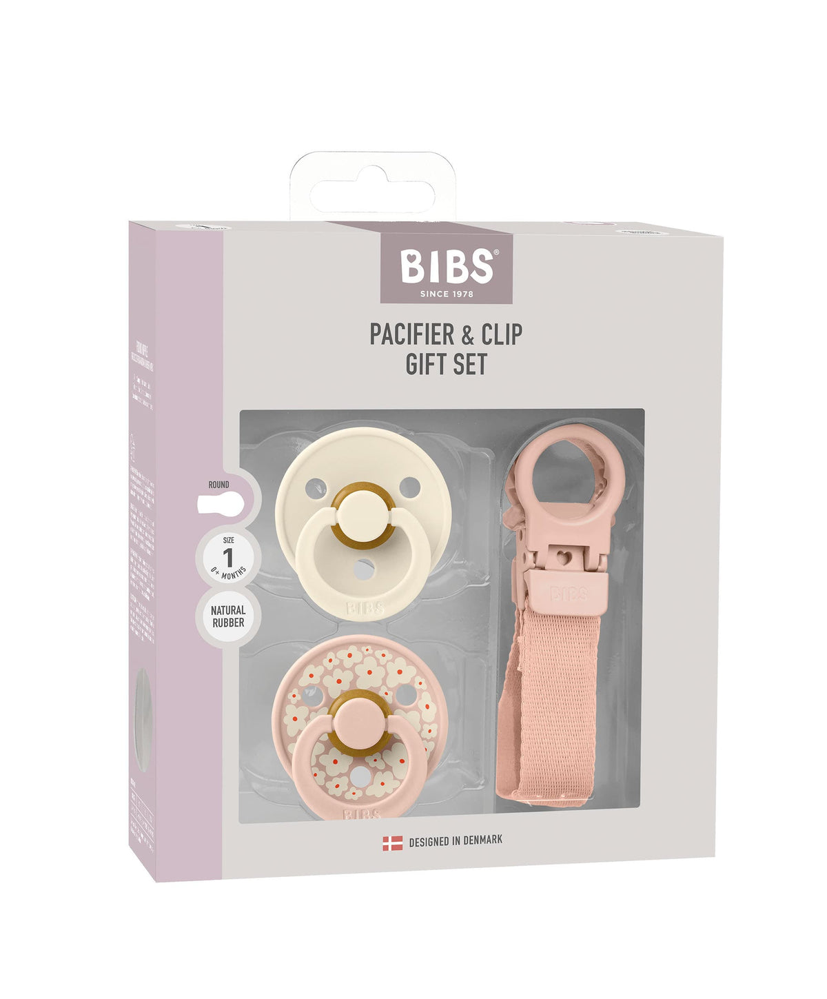 Bibs World Soothers BIBS Pacifier & Loop Clip Gift Set - Blush