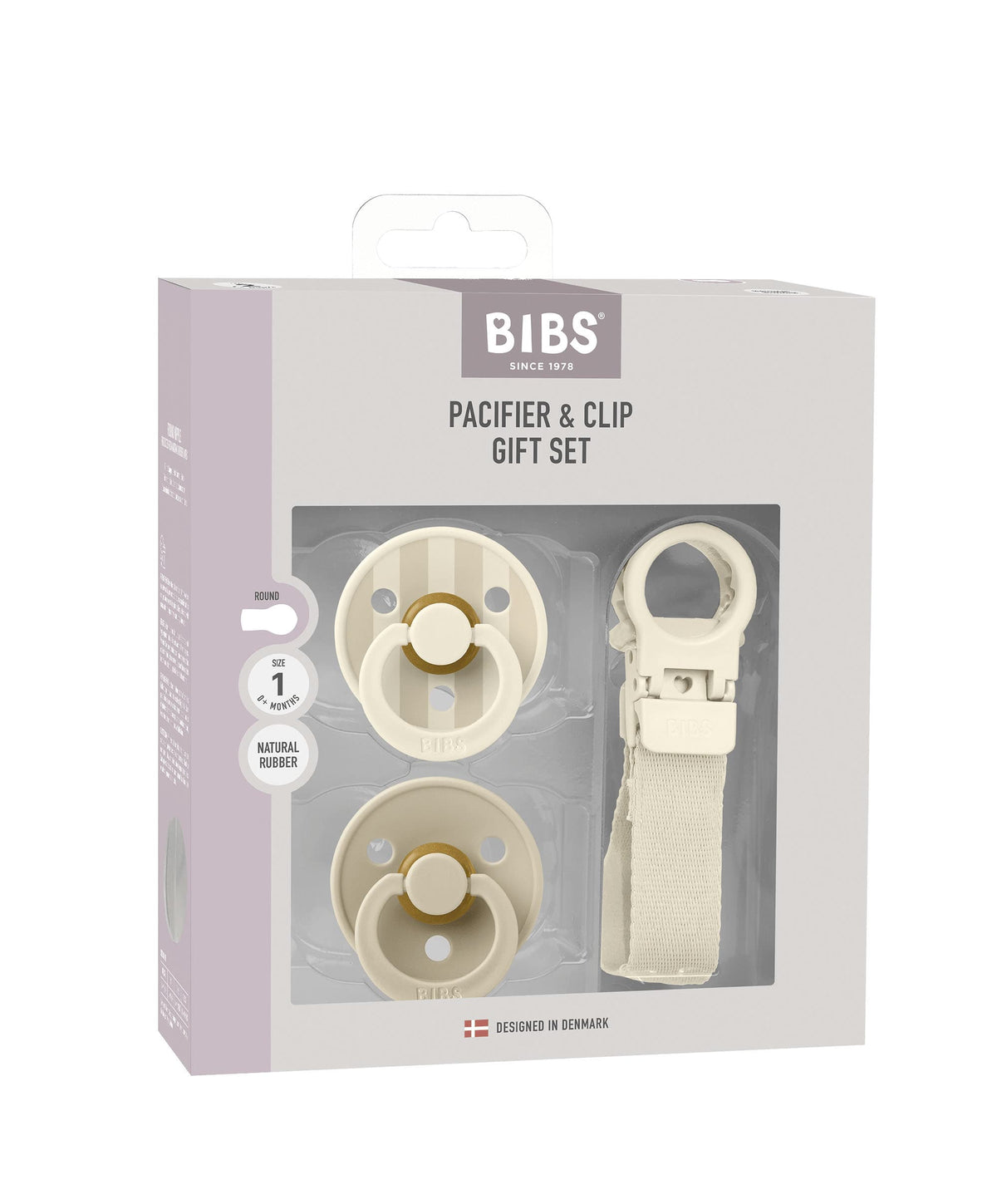 Bibs World Soothers BIBS Pacifier & Loop Clip Gift Set - Vanilla