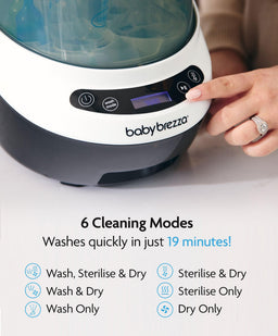 Brezza Bottle Feeding Baby Brezza Formula Pro & Bottle Washer Pro Bundle - Black