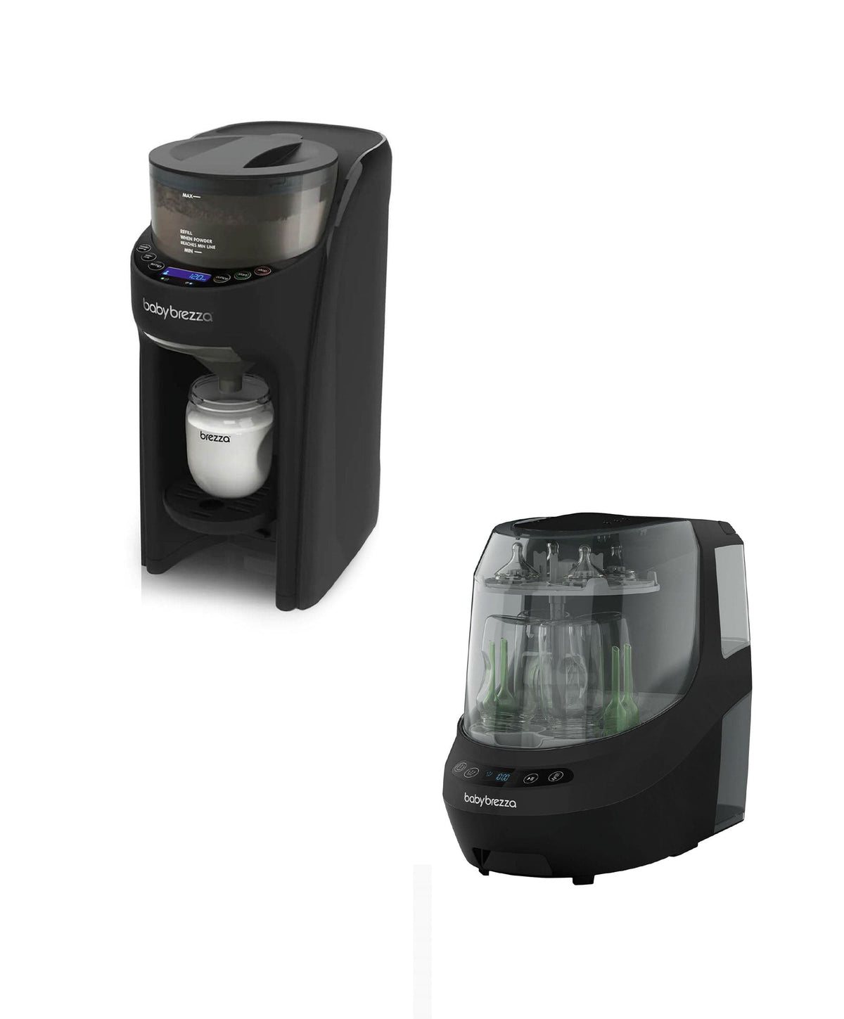 Brezza Bottle Feeding Baby Brezza Formula Pro & Bottle Washer Pro Bundle - Black