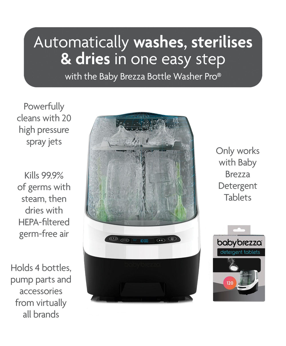 Brezza Bottle Feeding Baby Brezza Formula Pro &amp; Bottle Washer Pro Bundle - White