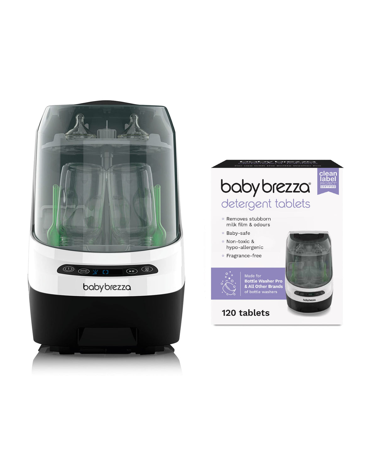 Brezza Bottle Feeding Babybrezza Bottle Washer Pro &  Detergent Tablets - White
