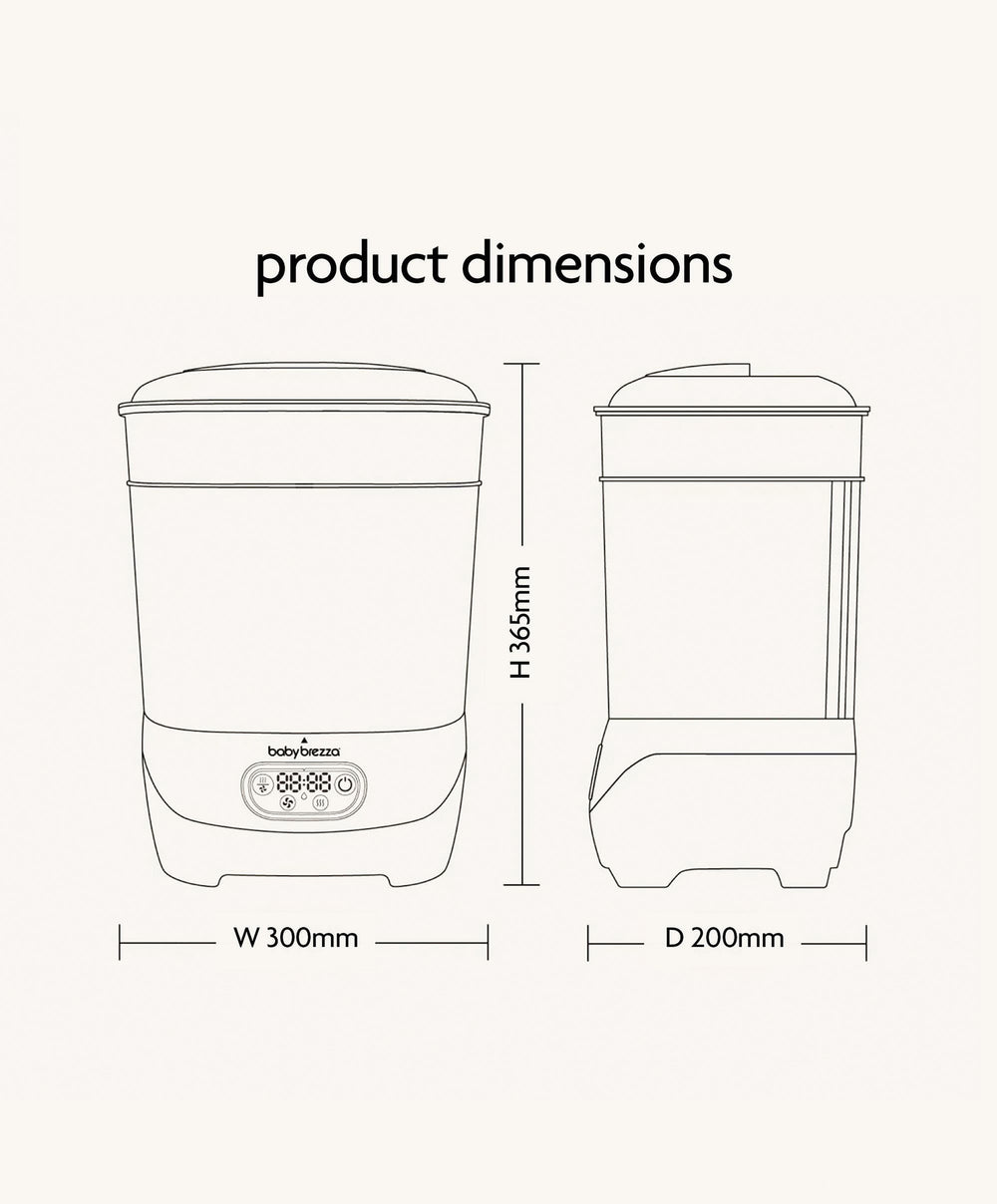 Brezza Sterilisers Baby Brezza Steriliser Dryer Advanced - Black &amp; White
