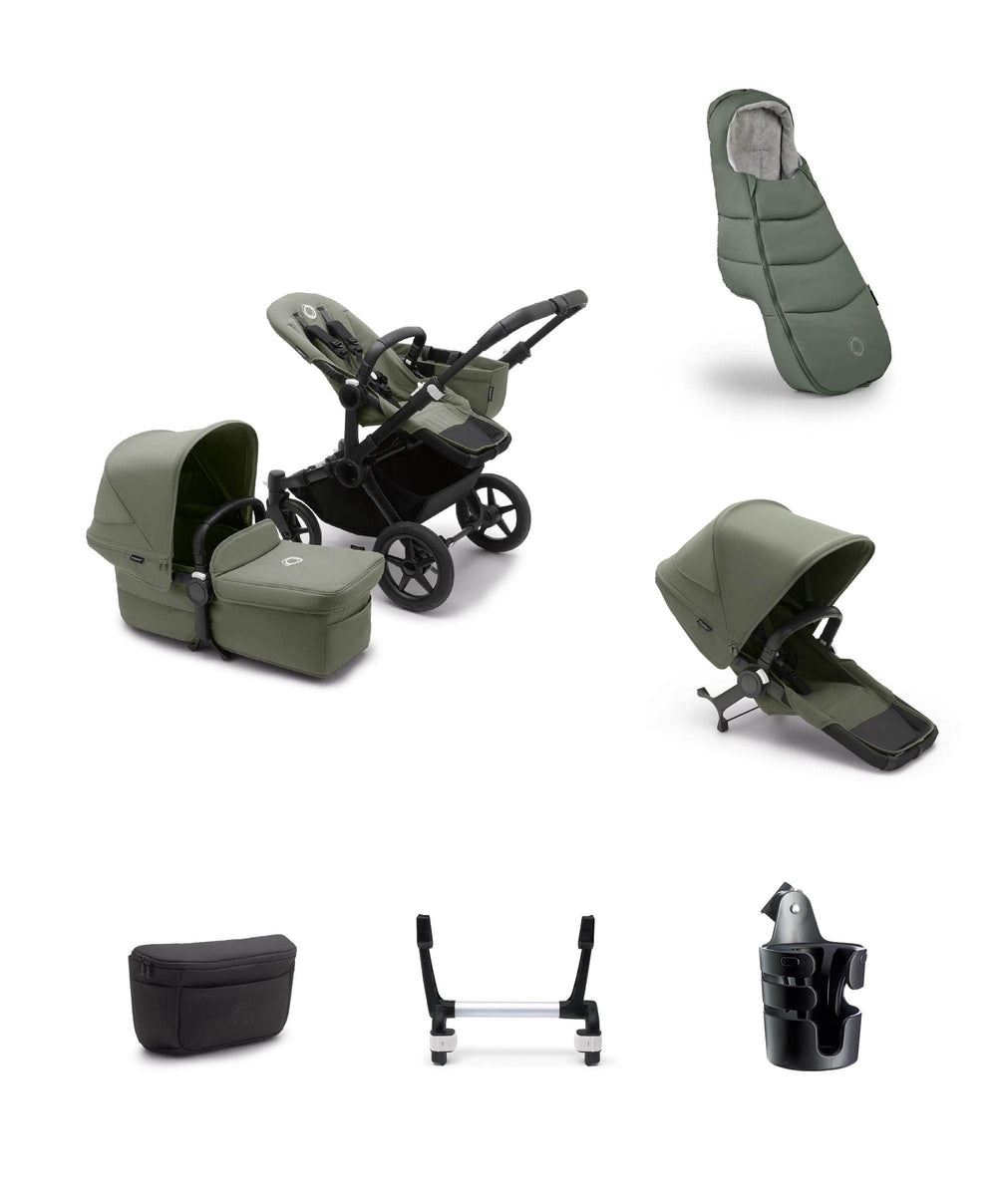 Bugaboo Bugaboo Donkey 5 Duo Essential Newborn Pushchair Bundle (7 Pieces) - Forrest Green