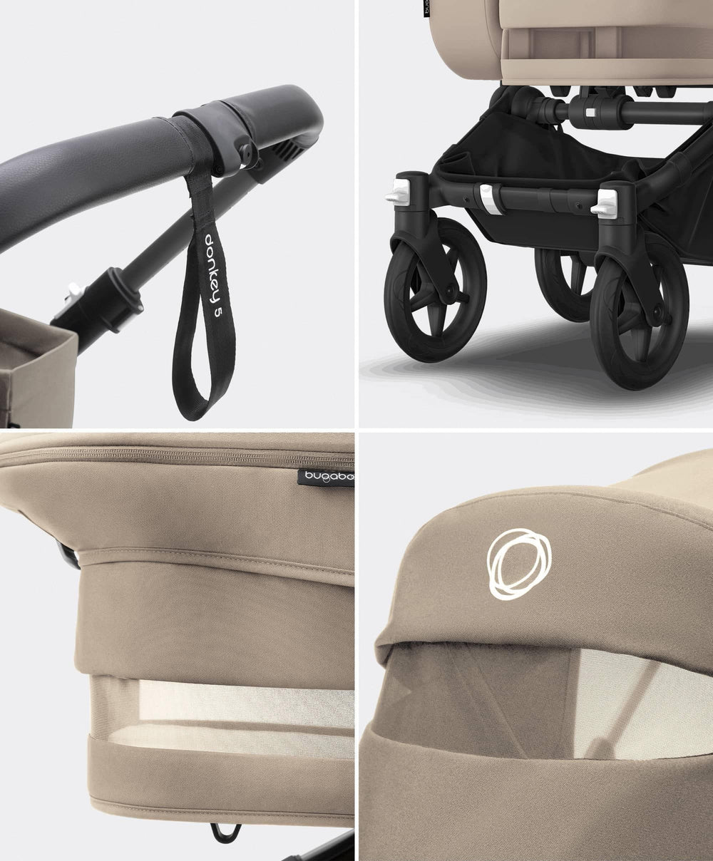 Bugaboo Bugaboo Donkey 5 Duo Essential Newborn Pushchair Bundle (7 Pieces) - Taupe
