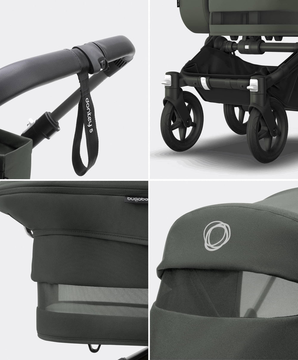 Bugaboo Bugaboo Donkey 5 Mono Complete Pushchair bundle with Cybex Cloud T i-Size Rotating Baby Car Seat &amp; Base - (10 Pieces) - Forrest Green