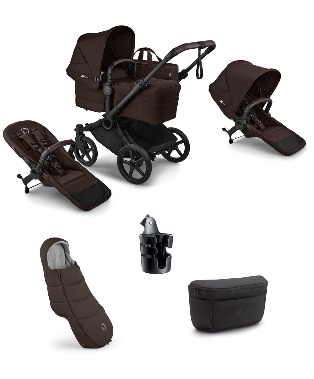 width bugaboo donkey Bugaboo Donkey 6 Double Essential Pushchair Bundle (5 Pieces)