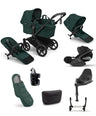 Bugaboo Bugaboo Donkey 6 Double Ultimate Pushchair Bundle With Cybex Cloud T i-Size Rotating Baby Car Seat & Base (8 Pieces) - Fern Green
