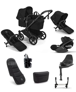 Bugaboo Bugaboo Donkey 6 Double Ultimate Pushchair Bundle With Cybex Cloud T i-Size Rotating Baby Car Seat & Base (8 Pieces) - Heritage Black