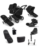 Bugaboo Bugaboo Donkey 6 Double Ultimate Pushchair Bundle With Cybex Cloud T i-Size Rotating Baby Car Seat & Base (8 Pieces) - Heritage Black