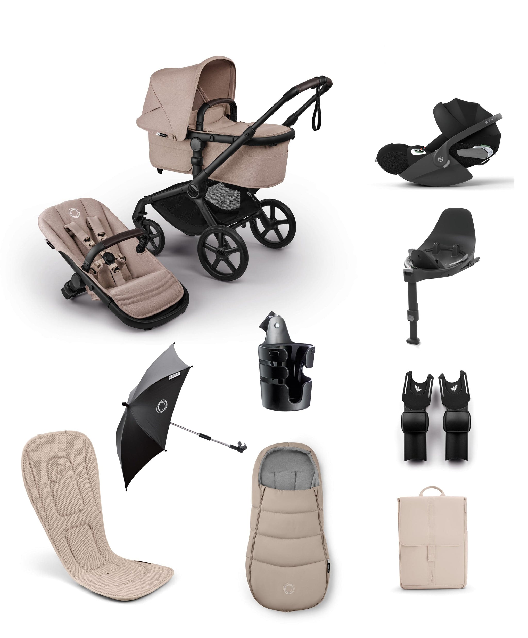 Bugaboo Fox 5 Renew Complete Pushchair Bundle with Cybex Cloud T Car S – Mamas & Papas UK