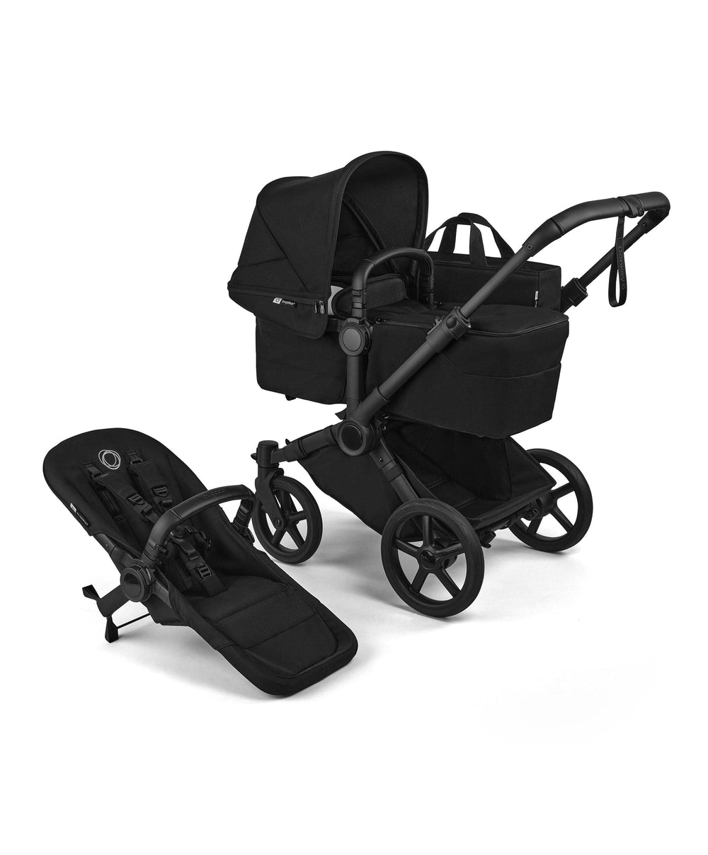 Bugaboo Donkey 6 Twin Essential Bundle With Cybex Cloud T+ i-Size Rotating Baby Car Seat (11 Pieces) - Heritage Black