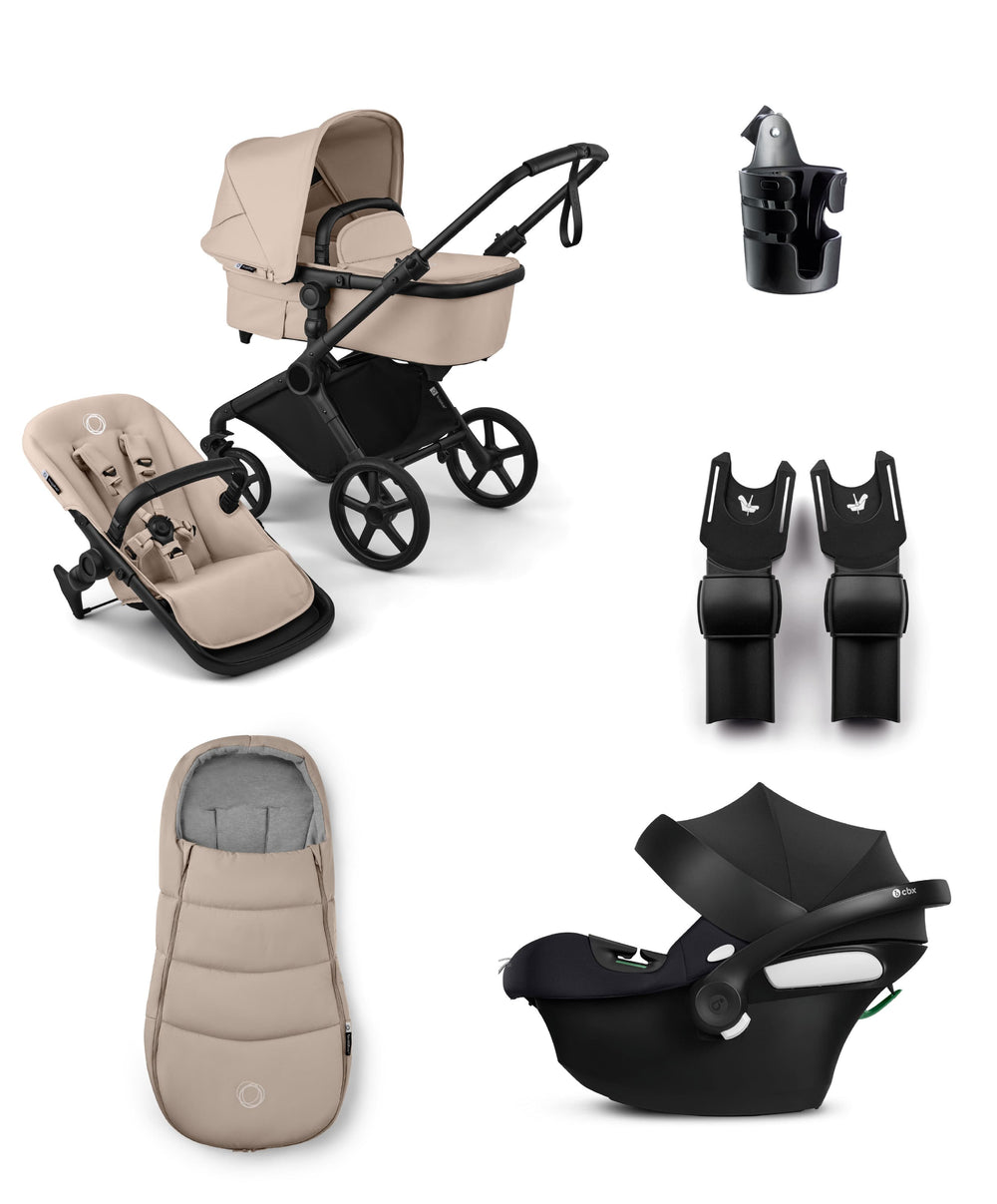 Bugaboo Pushchairs Bugaboo Cub Essential Pushchair Bundle With Cybex Aton B2 i-Size Baby Car Seat - Desert Taupe