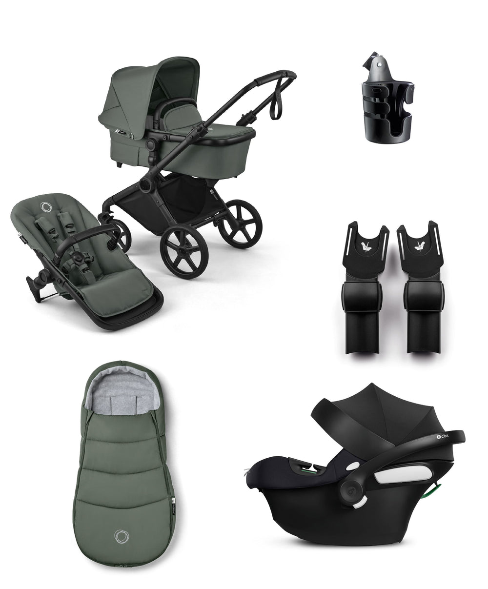 Bugaboo Pushchairs Bugaboo Cub Essential Pushchair Bundle With Cybex Aton B2 i-Size Baby Car Seat - Forest Green