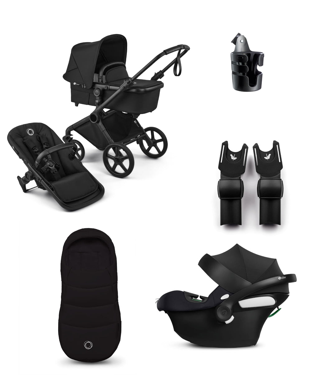 Bugaboo Pushchairs Bugaboo Cub Essential Pushchair Bundle With Cybex Aton B2 i-Size Baby Car Seat - Heritage Black