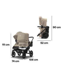 Bugaboo Pushchairs Bugaboo Donkey 5 Double Carrycot & Seat Pushchair - Desert Taupe