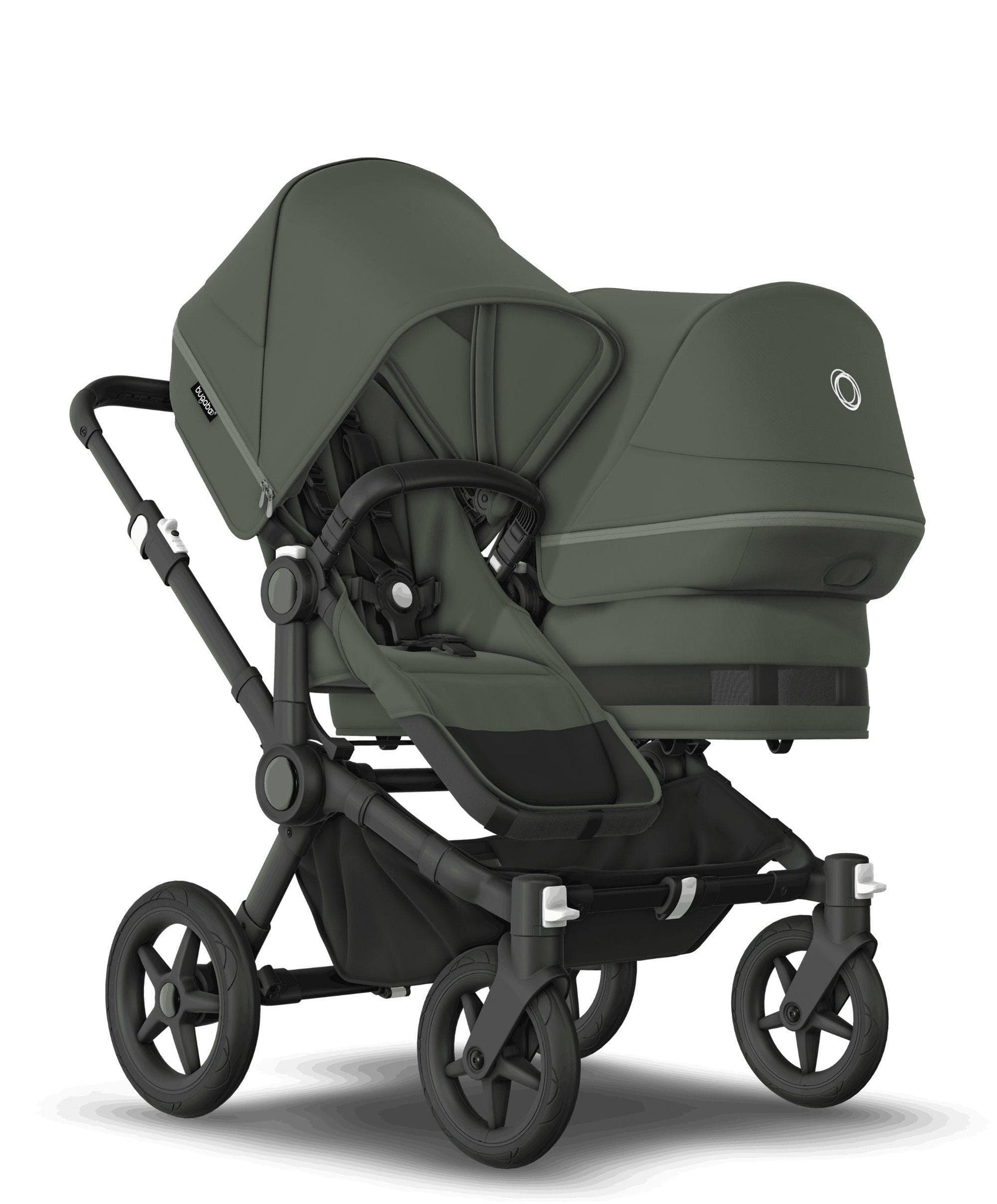 Bugaboo Donkey Double Carrycot Seat Pushchair Forest Green