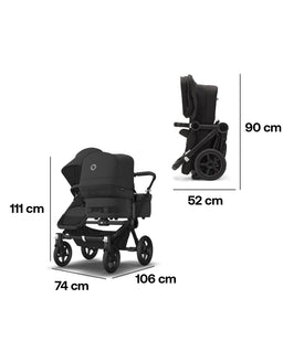 Bugaboo Pushchairs Bugaboo Donkey 5 Double Carrycot & Seat Pushchair - Midnight Black
