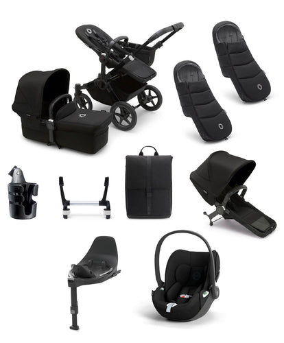 Bugaboo Pushchairs Bugaboo Donkey 5 Duo Pushchair Bundle with Cloud T Car Seat & Base - Black