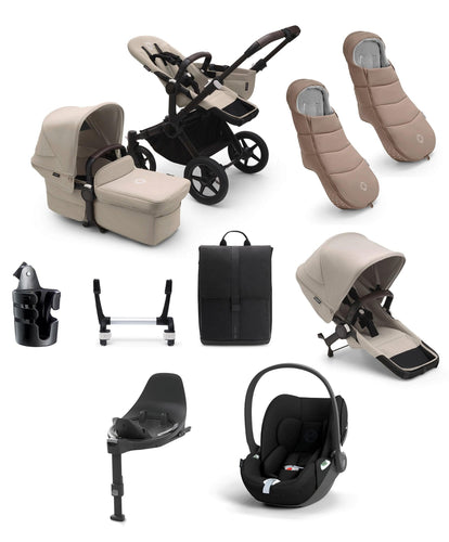 Bugaboo Pushchairs Bugaboo Donkey 5 Duo Pushchair Bundle with Cloud T Car Seat & Base - Taupe