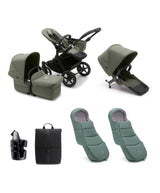Bugaboo Pushchairs Bugaboo Donkey 5 Duo Pushchair Essential Bundle - Forest Green