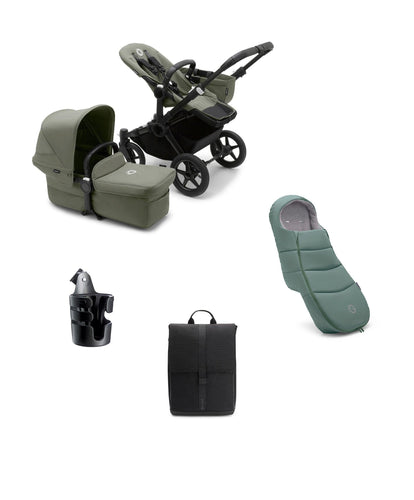 Bugaboo Pushchairs Bugaboo Donkey 5 Mono Complete Pushchair Essential Bundle - Forrest Green