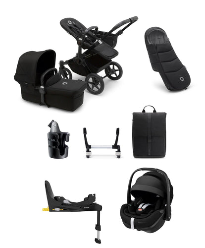 Bugaboo Pushchairs Bugaboo Donkey 5 Mono Complete Pushchair Ultimate Bundle with Maxi-Cosi Pebble 360 Pro² Car Seat & Base - Black