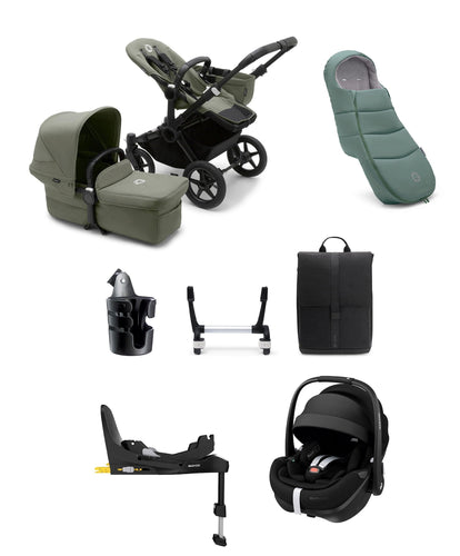 Bugaboo Pushchairs Bugaboo Donkey 5 Mono Complete Pushchair Ultimate Bundle with Maxi-Cosi Pebble 360 Pro² Car Seat & Base - Forest Green