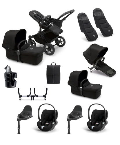 Bugaboo Pushchairs Bugaboo Donkey 5 Twin Pushchair Bundle with Cloud T Car Seat & Base - Black