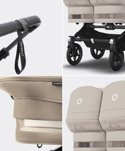 Bugaboo Pushchairs Bugaboo Donkey 5 Twin Pushchair & Carrycot with Extension Set - Desert Taupe