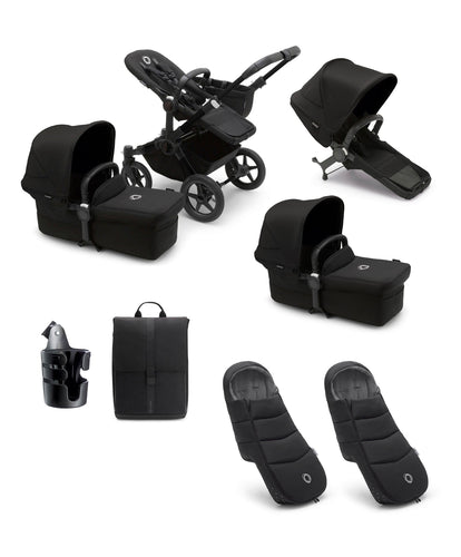 Bugaboo Pushchairs Bugaboo Donkey 5 Twin Pushchair Essential Bundle - Black