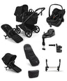 Bugaboo Pushchairs Bugaboo Donkey 6 Ultimate Double Pushchair with Maxi Cosi Pebble Slide Pro Car Seat & Base (8 Pieces) - Heritage Black