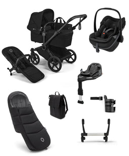Bugaboo Pushchairs Bugaboo Donkey 6 Ultimate Single Pushchair Bundle with Maxi Cosi Pebble Slide Pro Car Seat & Base (7 Pieces) - Heritage Black