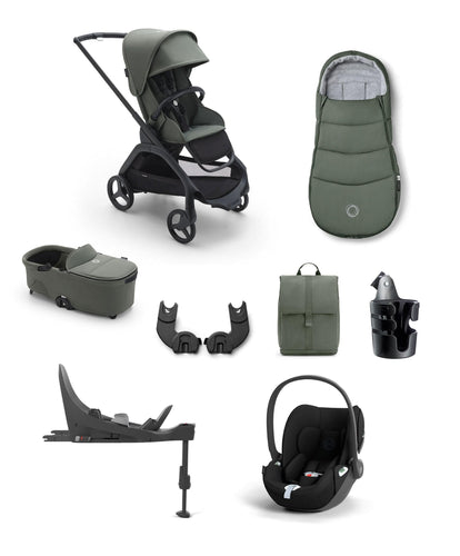 Bugaboo Pushchairs Bugaboo Dragonfly Complete Stroller Bundle With Cybex Cloud T i-Size Rotating Baby Car Seat & Base (8 Pieces)