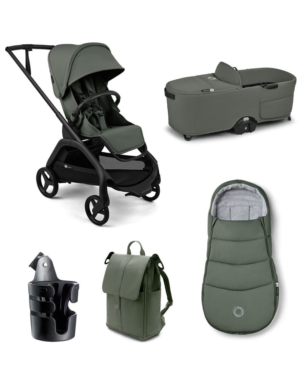 Bugaboo Pushchairs Bugaboo Dragonfly Plus Essential Pushchair Bundle (5 Pieces) - Forrest Green