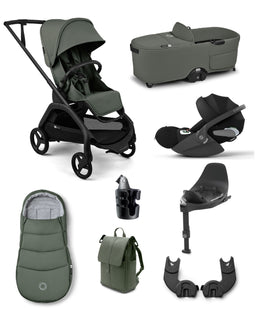 Bugaboo Pushchairs Bugaboo Dragonfly Plus Ultimate Pushchair Bundle with Cybex Cloud T i-Size Plus Rotating Baby Car Seat  & Base (8 Pieces) - Forrest Green