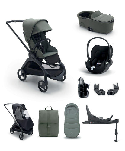 Bugaboo Pushchairs Bugaboo Dragonfly Pushchair Bundle with Cloud T Car Seat & Base - Forest Green