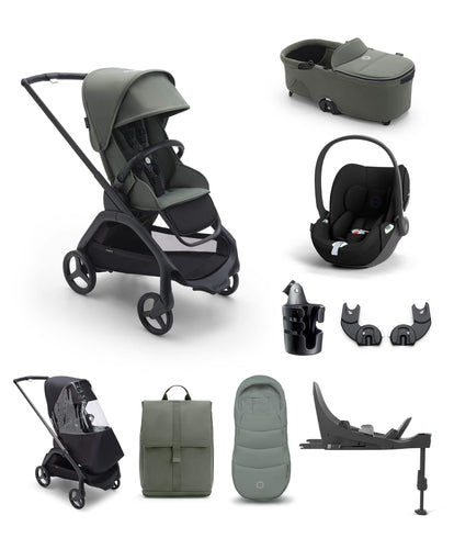 Bugaboo Pushchairs Bugaboo Dragonfly Ultimate 9 Piece Bundle with Cloud T Car Seat and Base in Forest Green / Black