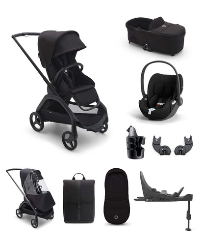 Bugaboo Pushchairs Bugaboo Dragonfly Ultimate 9 Piece Bundle with Cloud T Car Seat and Base in Midnight Black
